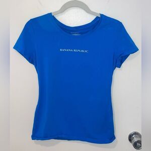Vintage ladies Banana Republic blue crewneck tee top tshirt sz S classic